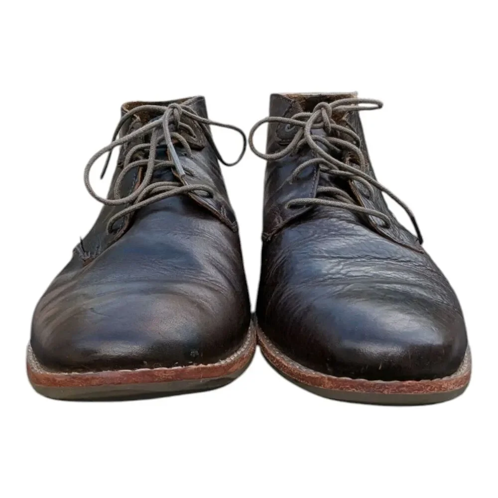 TIMBERLAND Revenia Leather Chukka Boots Mens 9.5 Dark Brown Lace Up Work Casual